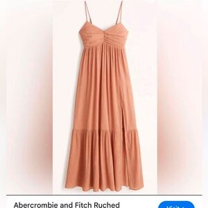 Abercrombie & Fitch Crinkle Ruched Maxi Dress